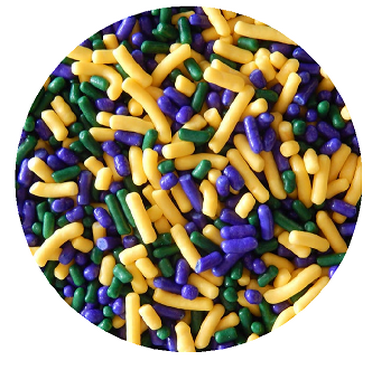Mardi Gras Jimmies Sprinkles Sprinkles Mix 4oz Bag